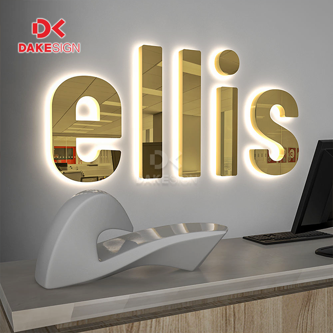 Gold Backlit Sign